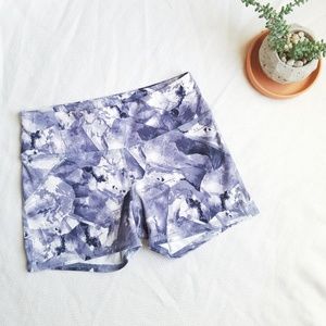 Grey and White Fabletics Running Athletic Shorts